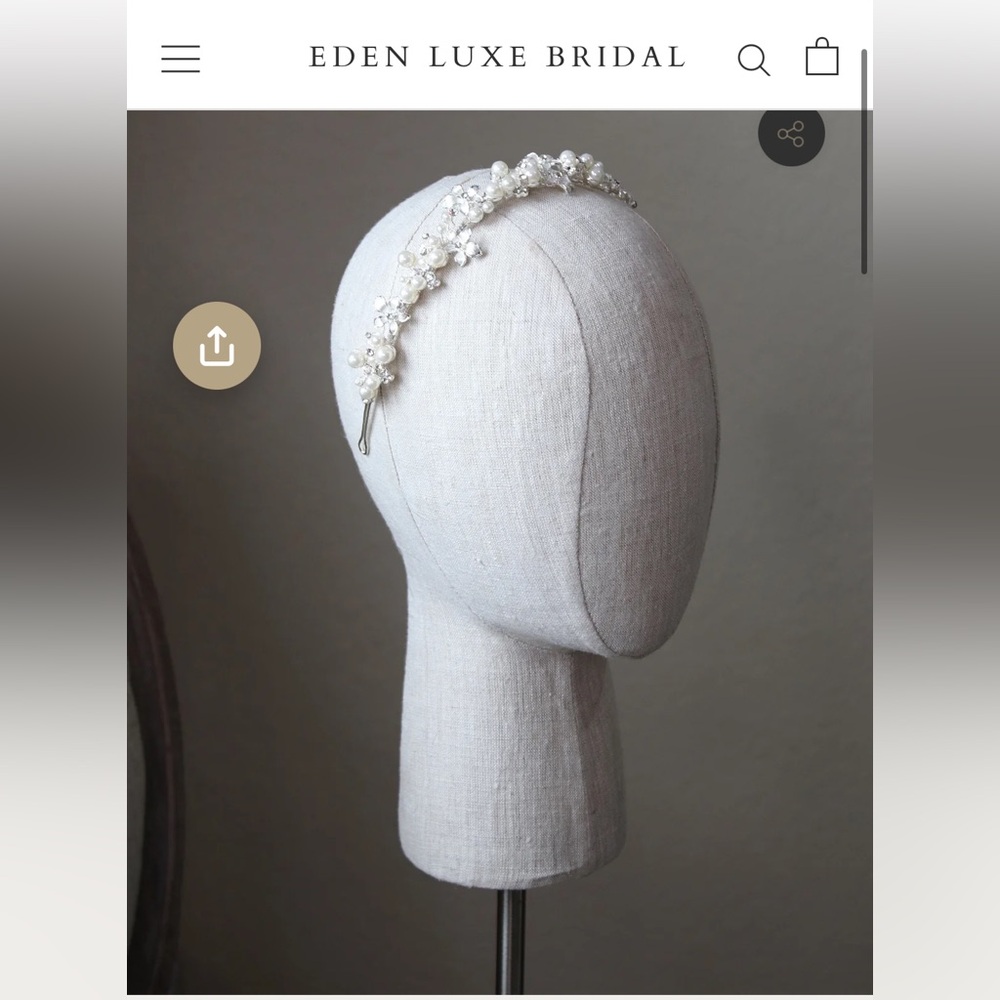 Eden Luxe Bridal Silver Rylie Headband NWT